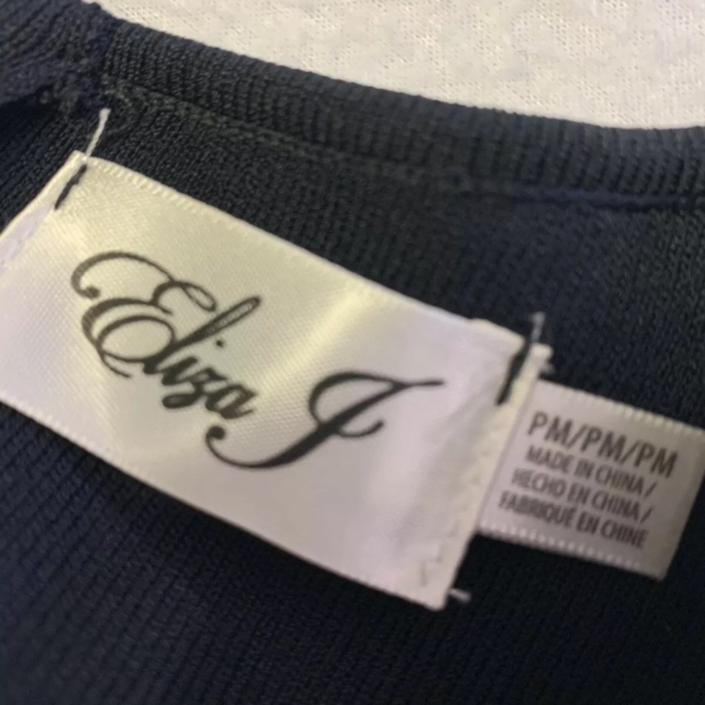 ELIZA J Bell Sleeve W/Mesh inserts Black PM Dress - Picture 3 of 8